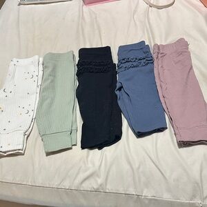 Carter's Girls Leggings White, Mint, Black, Blue, Mauve - 5 Pack